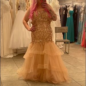 Rose gold Prom formal gown